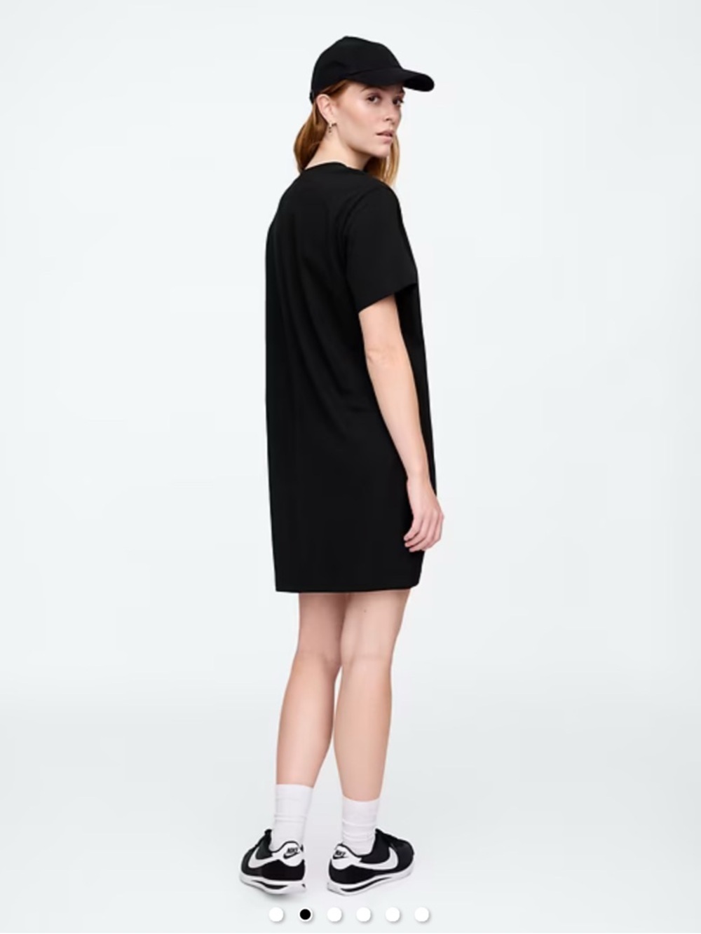 🆕 GAP Women's Relaced T-Shirt Dress Short Sleeve Black Small 4-6 S - Picture 2 of 14